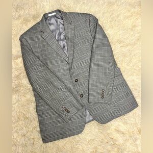 Lauren Ralph Lauren Men's Gray Plaid Blazer Suit Jacket Size 46R
